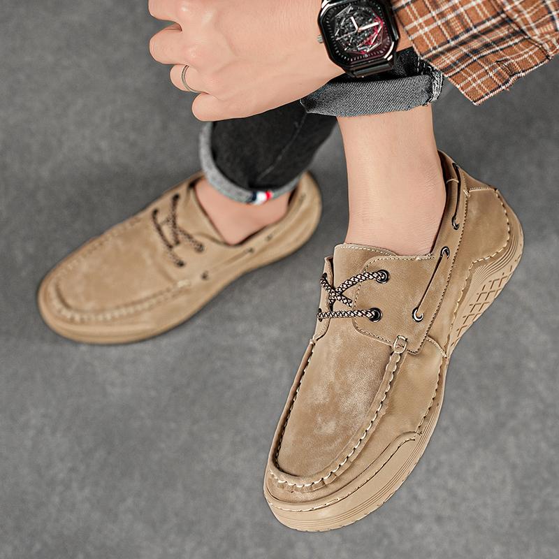 FashionMen Big Size Loafers  38-46 Leather Moccasins Casual Shoes Mens Driving Shoe Summer Outdoor Comfy Slip On Men Lazy Shoes Zapatos