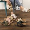 Large-sized Fish-mouth Cross Shoes, New Wedge Heel Thick-soled Hollowed-out Slippers for Women