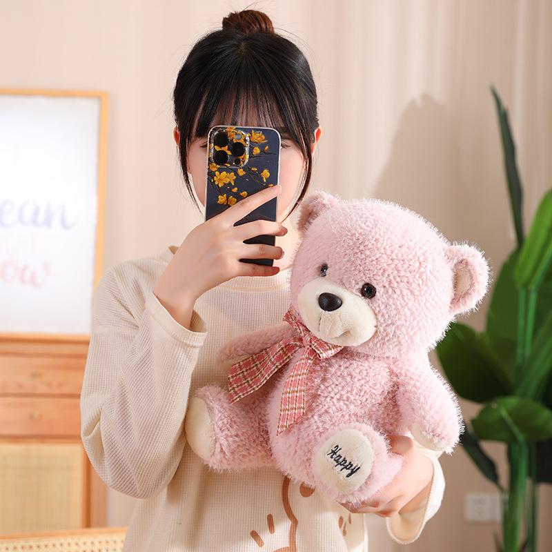 Bow Tie Teddy Bear Plush Toy Doll Sitting Cuddle Bear Doll Cute Bear For Girlfriend Valentine'S Day Gift