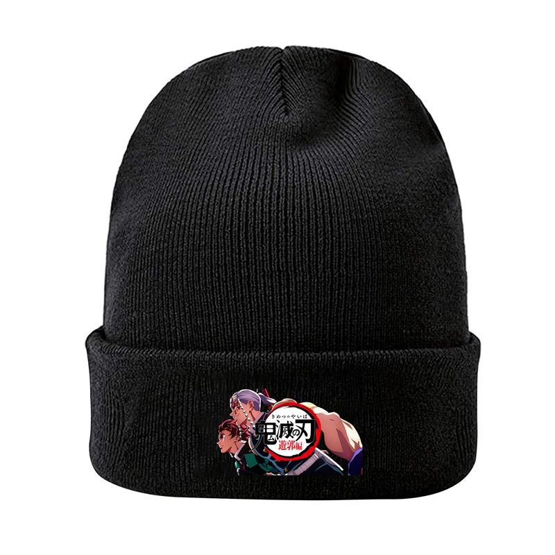 Knit Hat Demon Slayer Kimetsu No Yaiba Anime Winter Warm Beanie Caps Gonpachiro Kamanoko Unisex Women Casual Bonnet