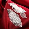 925 Sterling Silver Earrings Fashion Jewelry Woman Layered Hollow Leaves Tassel Long Drop Earrings Trendsetter
