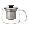 KINTO UNITEA Teapot, 450ml, Stainless Steel, Dishwasher Safe, Heat-Resistant Glass, 8308