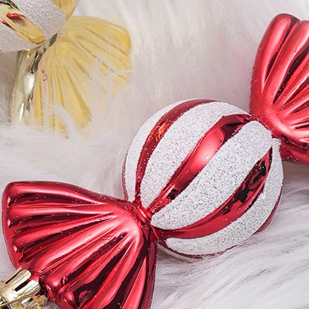 4pcs Colorful Christmas Candy Pendants Electroplating Colorful Candy Interesting Party