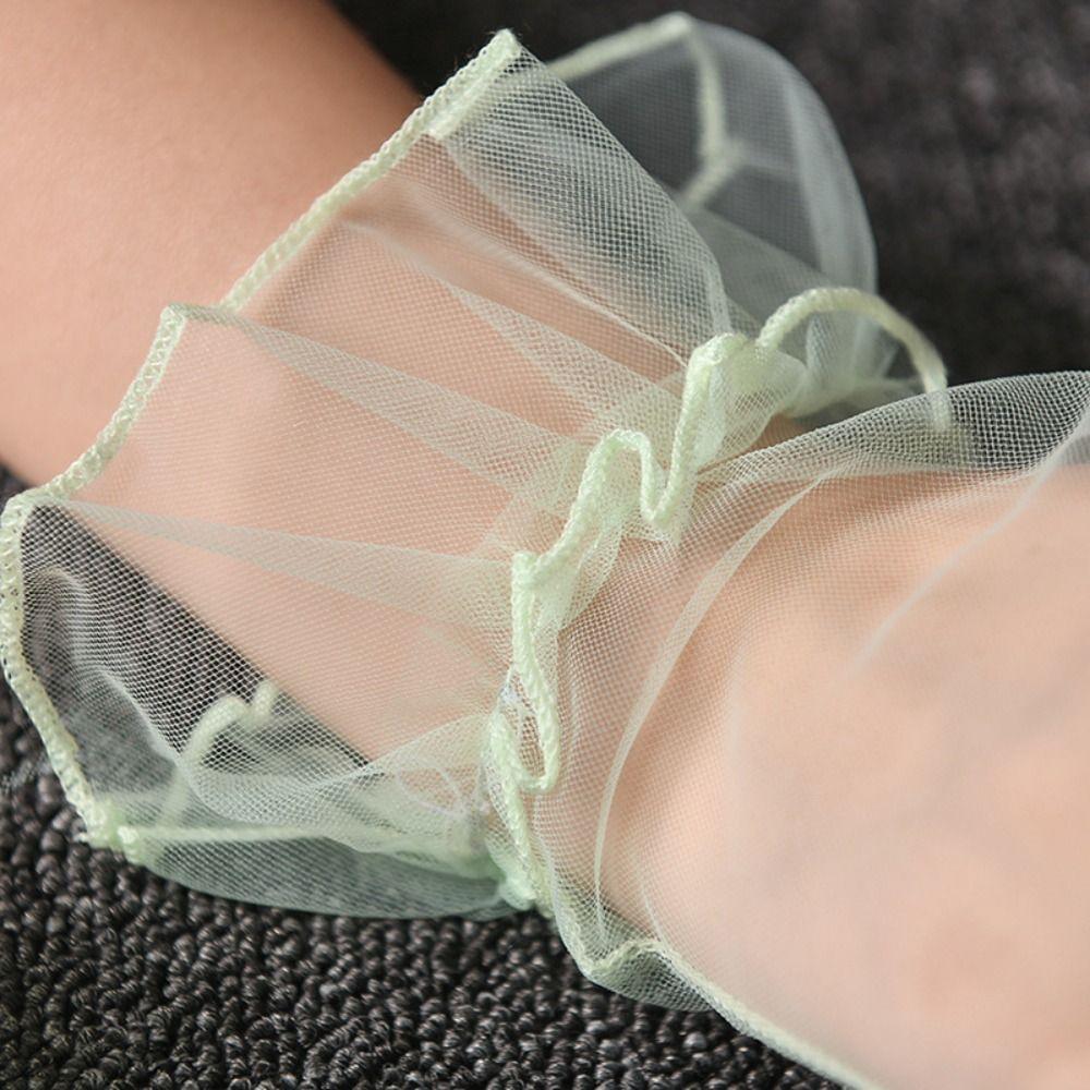Ultra Thin Gauze Lace Gloves Short Wedding Mesh Gloves Elastic Women Tulle Gloves Ladies