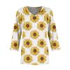 Women's V-neck Gradient Print Three-quarter Sleeve Fashion Top