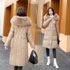 New Winter Cotton Jacket Korean Version Long, Thickened, Slim, Hooded, Long Sleeved, Warm Cotton Jacket for Women