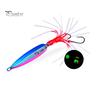15CM/5.91G Luminous Squid Jig Hook Slow Shaking Glow-in-the-dark Squid Skirt Lure with Weight Sinker Deep Sea Trolling Fishing Bait Freshwater