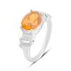 Silver Ring with Natural Golden Quartz 2.663ct, Cubic Zirconias, Item Weight 3.11 Gr (2165712)