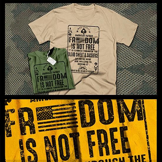 Combat T-shirt Military Infantryman Mortarman Freedom Is Not Free Warrior Tee
