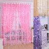 Home Window Decoration Pastoral Sunflower Voile Curtain Divider Sheer Door Room