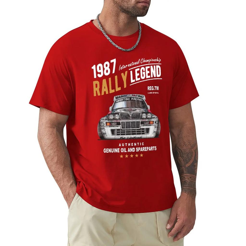 Rally Motif With 1987 Lancia Delta Integrale Hf Car Men 2019 Summer Brand Cotton Hip Hop Fitness Clothing Men T Shirt