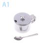 Practical Stainless Steel Sugar Bowl With Handle Lid Spoon Dustproof Waterproof Seasoning Jar Kitchen Restaurant Spice Container