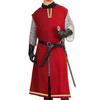 Medieval Halloween Knight Tabard Cosplay Costume Viking Sleeveless Red Tunic Embroidery LionHeart Warrior Dress Renaissance LARP