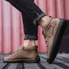 Men's Hand-made Super Fiber PU Rubber Soft Sole Lightweight Wear-resistant Non-slip Casual Shoes