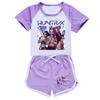 Kids Summer Sport T-Shirt And Shorts 2 Piece Outfit Tracksuit Set Short Sleeve Print Crop Tops With Clothing Set