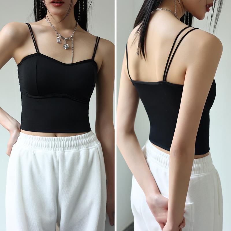 Halter Vest Female Summer Spread Chest Inside with The United States Back Outside To Wear A New Summer Bra Bottom with Chest Pad Top Small Vest