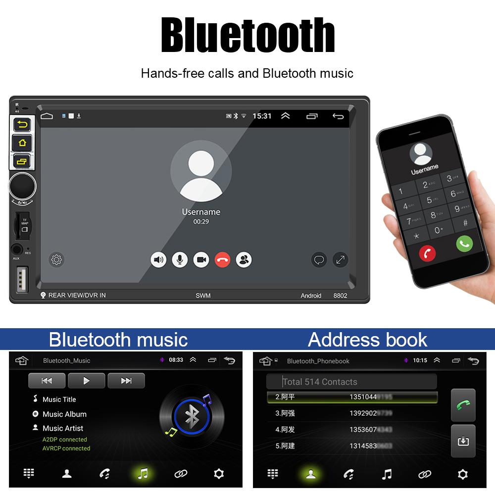 Multimedia Player Mirror Link MP3 MP5 7 Inch 2 Din GPS Bluetooth WIFI Universal TF 5-USB Hands-free FM Receiver Car Radio Video Audio
