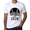 Men’s Vintage Tee Shirt Graphic T Shirt Softball Since 2038 White