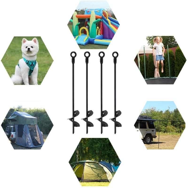 4pcs Trampoline Stakes Ground Anchors Hinds Wind Trampoline Anchors for Camping Tents, Fence Posts, Trampolines, Gazebos