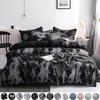 Durable and Breathable Black Marble Bedding Set with Pillowcase - Easy to Clean
