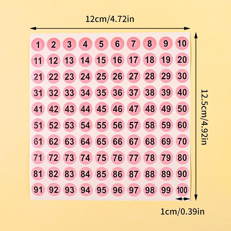 1 Sheets 1-100 Number Sticker Label For Nail Polish Color Gel Varnish Marking Numbering Digital Label Manicure Tool
