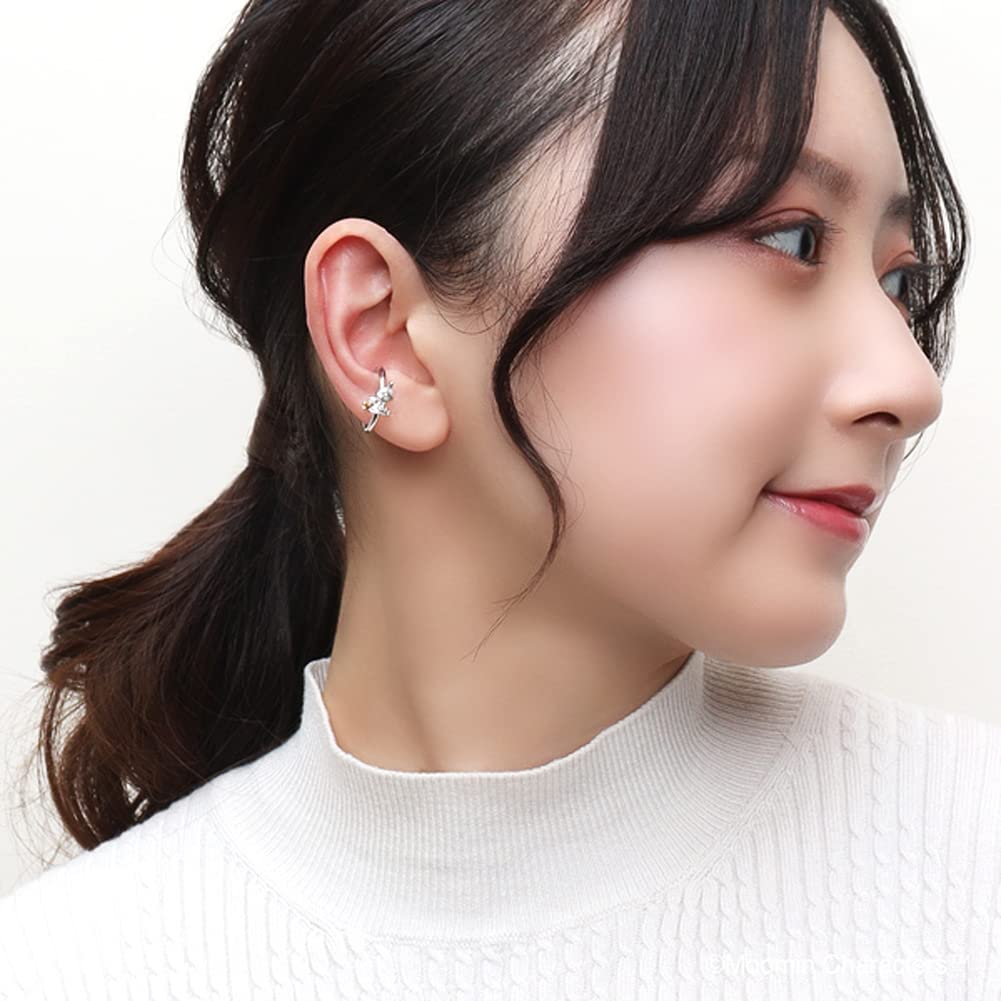 [Shinjuku Gin No Kura] Moomin Little My Ear Cuff (Single Ear) for Women, 925 Sterling Silver with Zirconia, Non-Pierced Earring, Official