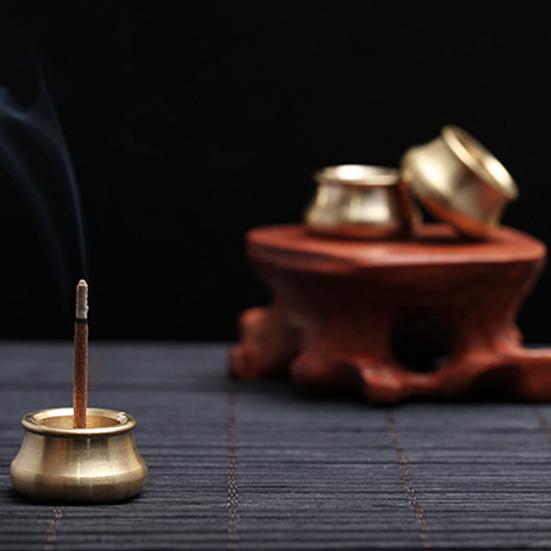 Incense Burner Smooth Exquisite Golden Bowl Shape Incense Stick Holder for Bedroom
