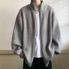 Men's Japanese Retro Loose Fit Knitted Zipper Cardigan Sweater for Spring and Autumn