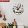 Bathroom Theme Wall Clock. Bathtub & Plants Design, Silent for Kitchen or Living Room.