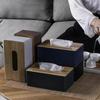 Creative Rectangular Tissue Box Hotels Guesthouses High-end Wooden Cover Paper Box Home Multifu Mobile Phone Storage Paper Boxs