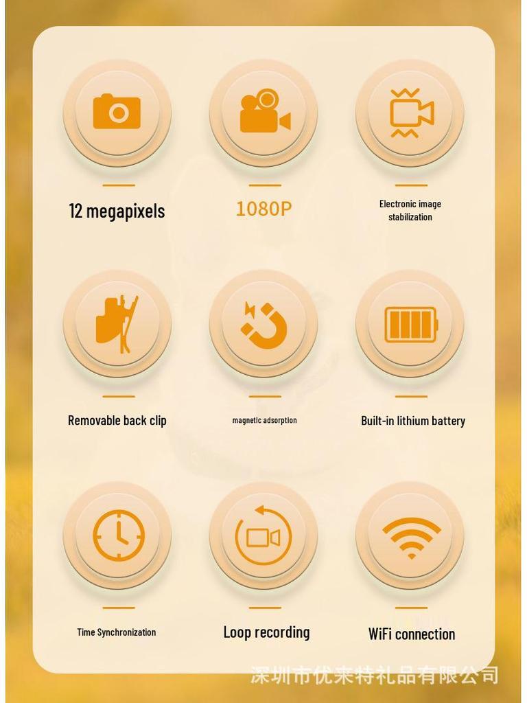 Спортивная мини-камера 1080P: Портативная уличная экшн-камера для велоспорта и домашних животных