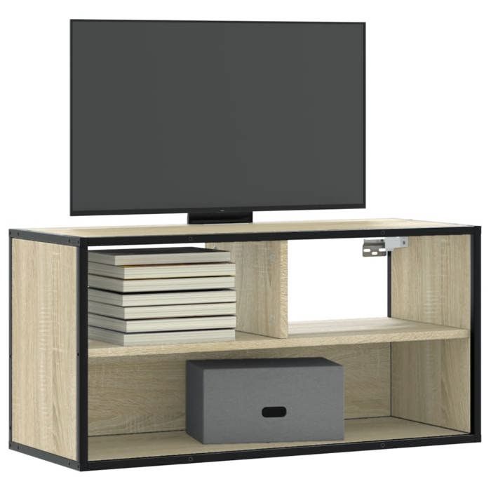 VidaXL TV Cabinet Sonoma Oak 80x31x39.5 Cm Engineered Wood and Metal, TV Stand, Media Cabinet, TV Console, HiFi Furniture, 848925