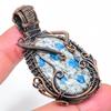 Natural K2 Azurite Gemstone Handmade Copper Wire Wrap Gift Pendant 2.29" S2l83