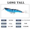 Set of 20 Full Attack Sinking Shrimp Lures, 13.6g/9.5cm, with Blood Groove and Feather Hook.