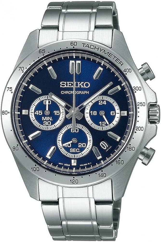 Seiko Second Chronograph Quartz Navy Blue 1/5 Watch, Men's, SBTR011,