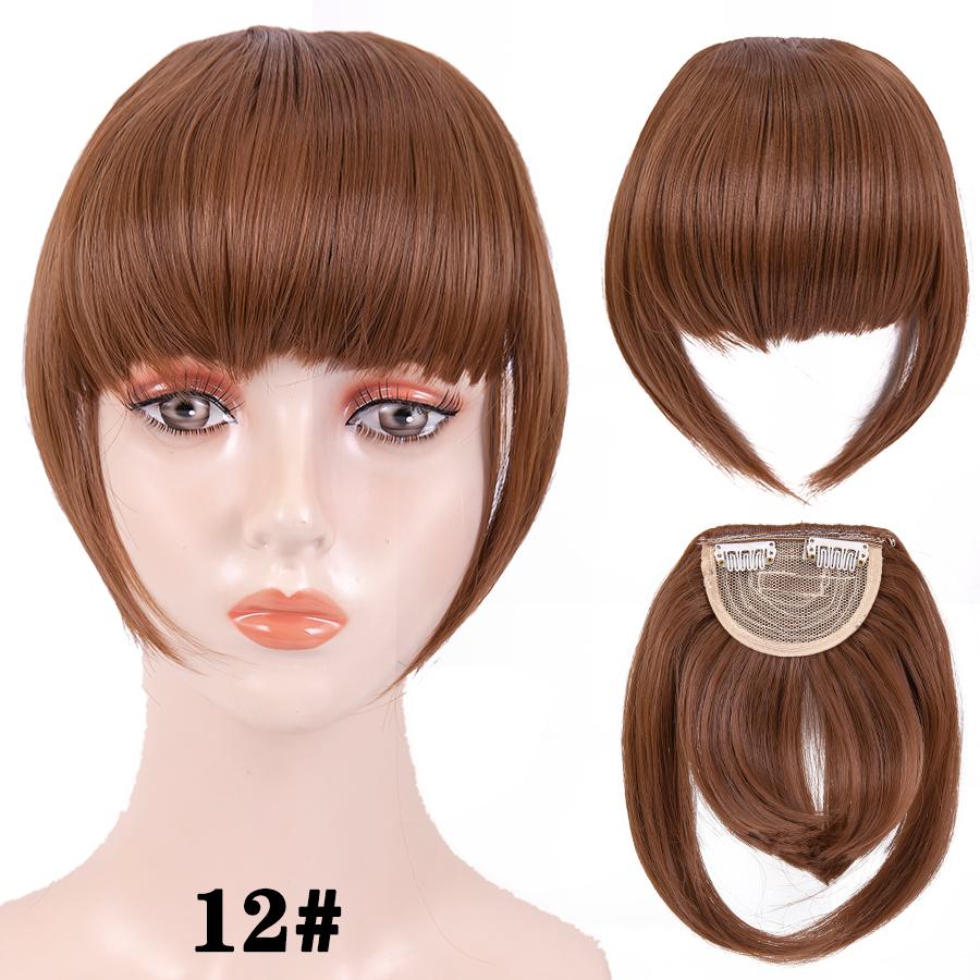 Fringe Bangs Synthetic Hair Extensions Clip In Bangs 6 Inch Short Straight Hairpiece Front Neat Bang Two Side Blonde