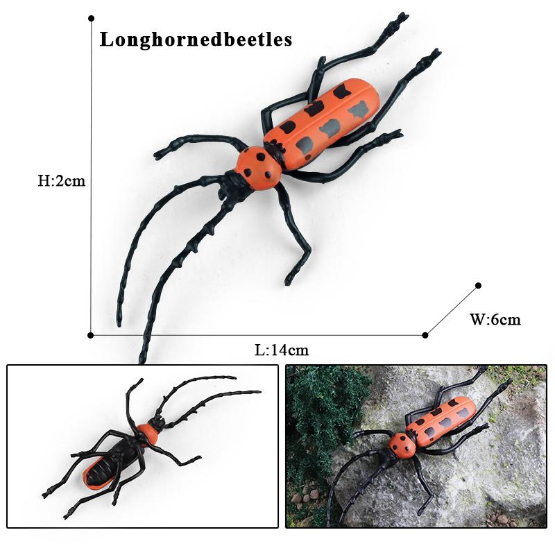 Oenux Simulation Dragonfly Grasshopper Centipede Wild Insect Animals Model Action Figures Miniature Education Collection Kid Toy