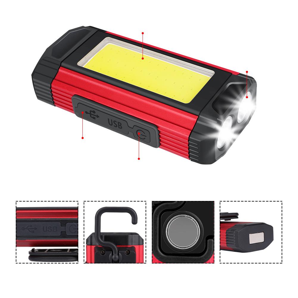 Cross-border LED COB Work Light with Magnet, USB Charge, Input/Output for Repairs