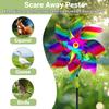 10Pcs Reflective Pinwheels Design Bird Repellener with Stakes Sparkly Windmill Bird Deterrent Devices Home Garden Decorative