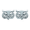 [N3046] - Silver 'Owl' Earrings (rhodium Plated) - 9x7 Mm