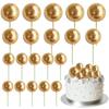 20pcs Colorful Balls Cake Topper for Wedding Birthday Party Cake DIY Decoration Mini Balloons Cupcake Insert Sticks Baby Shower