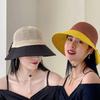 1 Piece Bow Hollow Stitching Panama Hats Fisherman Uv Protection Sun Hat Summer Women'S Bucket Foldable Basin Sunscreen Cap