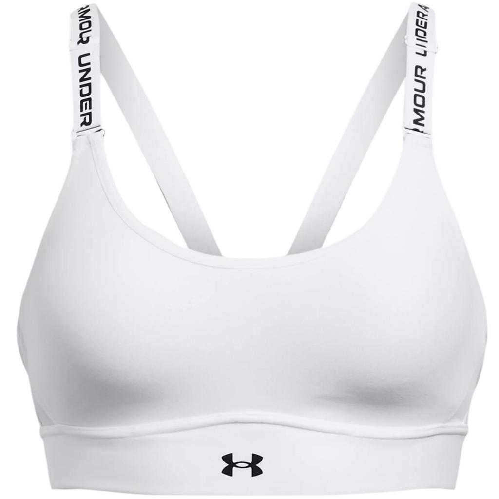 Under Armour Infinity 2.0 Solid Color High-Intensity Sports Bra Women Underwear White 1384123-100