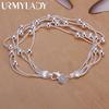 Fine Product 925 Sterling Silver Jewelry Chain Beads Bracelets For Cute Lady Women