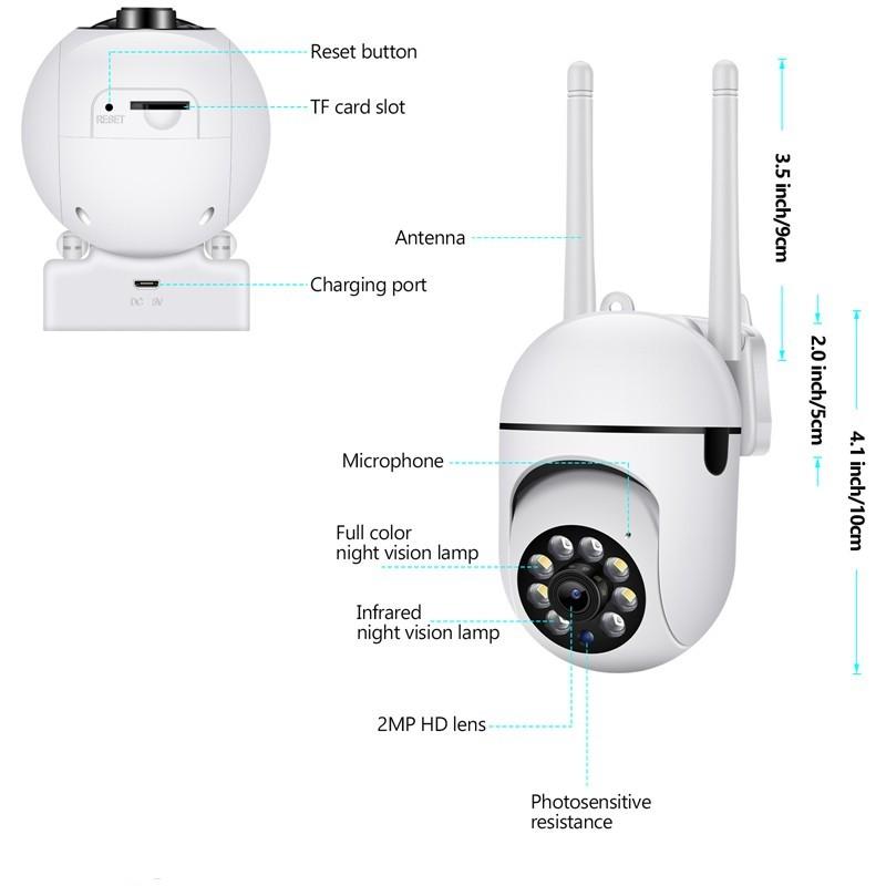 5G&2.4G Dual Band Surveillance 200W 1080p Outdoor Panoramic Camera Built-In Microphone And Speaker Support Amazon Alexa&Google Assistant