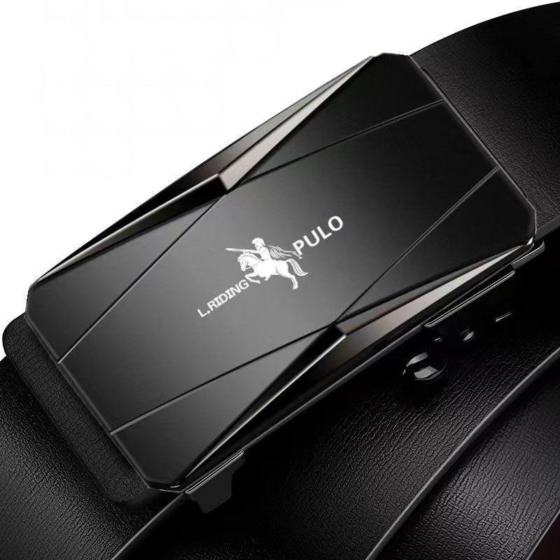 Genuine PULO Belt Men's Soft Leather Automatic Buckle Belt Youth Business Casual All-match Pants Belt
