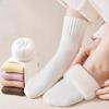Women's Winter Plush Socks Solid Color Thickened Comfortable Mid-tube Socks Soft Super Thick Simple Terry Socks