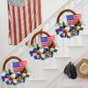Patriotic Wreath Fourth of July Rattan Wreath Red White Blue Independence Day Floral