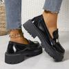 Fashion Shoes for Women Spring New Loafers Ladies Thick Sole Slip On Flats Leather Platform Casual Buckle Shoes Female Zapatos De Mujer