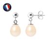 Earrings - - Comet - Freshwater Cultured Pearls 7-8 Mm - White Gold - Women